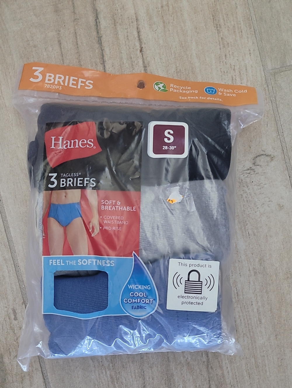 Hanes Men’s 3-Pack Briefs - Black, Gray & Blue